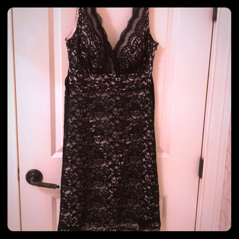 White House Black Market Black Lace Cocktail Dress